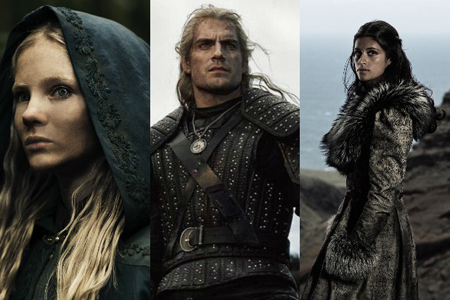 The three main cast members of The Witcher.